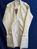 Men Beige Tussar Kurta Pajama Set Size Small 